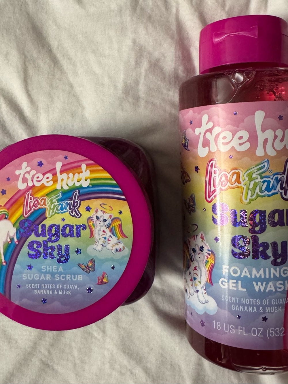 Tree Hut x Lisa Frank Sugar Scrub & Body Wash in Sugar Sky